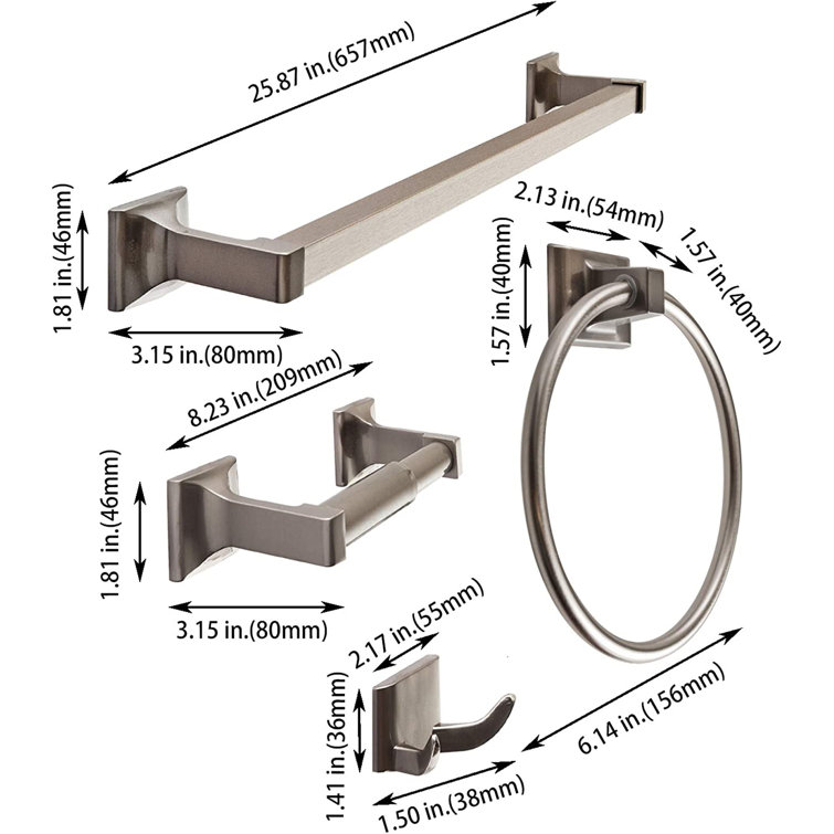 ATAYAL 4 Piece Bathroom Hardware Set Wayfair